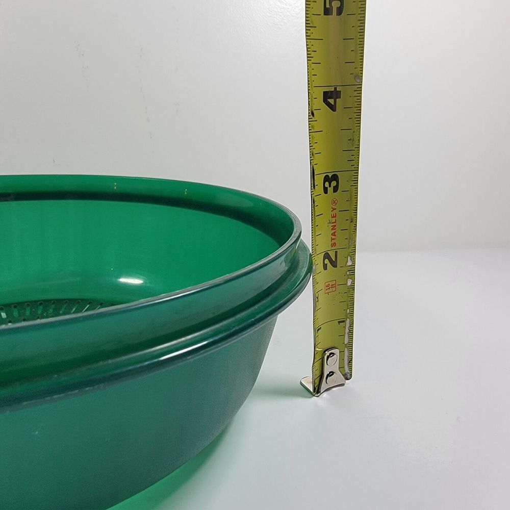 Vintage Tupperware Colander Strainer with Steamer Vent Lid Green - Picture 4 of 8